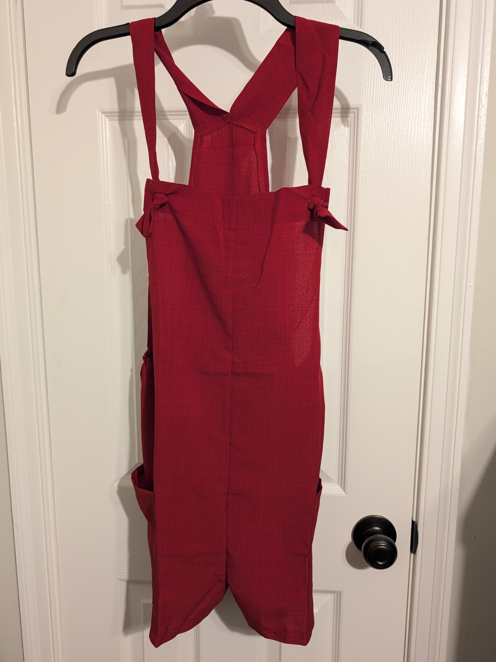 SHEIN Red Cross-Back Pinafore Jumpsuit